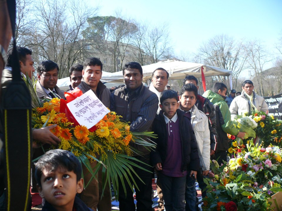 ইতালীর রাজধানী রোমে স্থায়ী শহীদ মিনারে অমর একুশে পালন