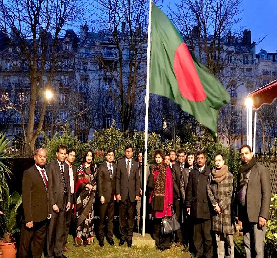 Bangladesh Embassy in Paris commemorated the Shaheed Dibosh and International Mother Language Day-2017
